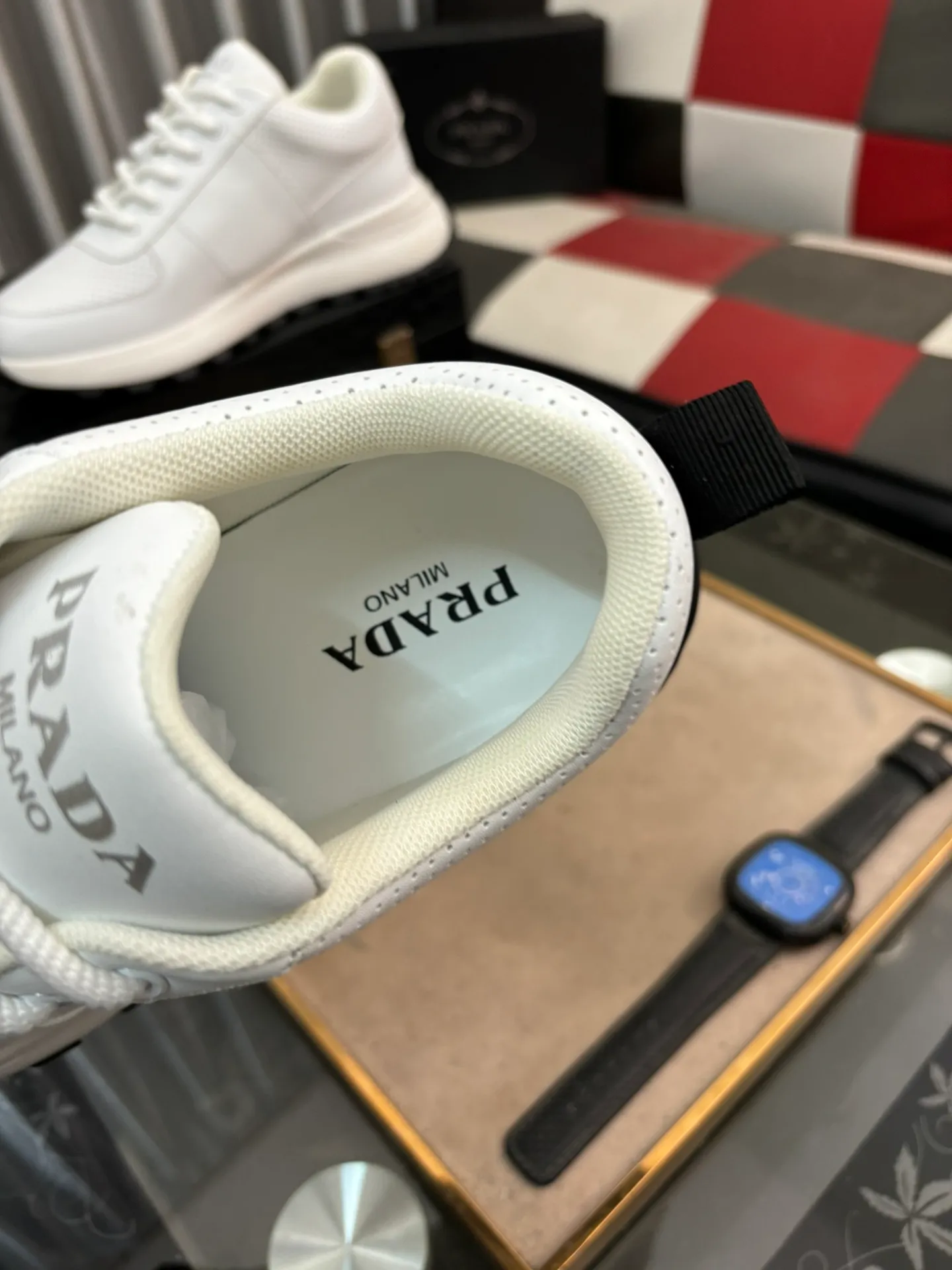 Men's shoes 💰440⌚️⌚️【PRADA】Prada Hong Kong counter casual shoes, counter quality, high-quality workmanship, uppers made of imported breathable fly mesh fabric, comfortable and breathable lining, original air cushion elastic outsole, casual fashion, high-end quality, size: 38-442️⃣Colors available